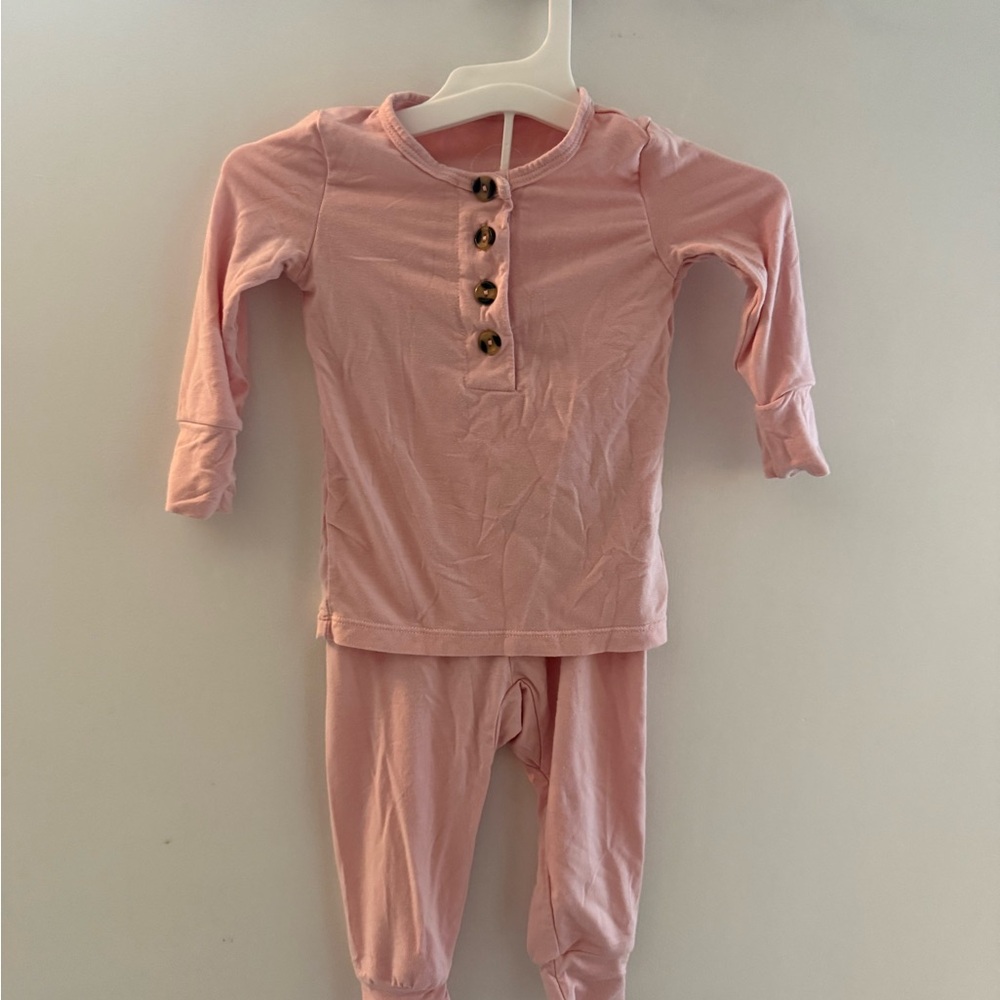 Lou Lou & Co Pink Button-Up Pajama Set